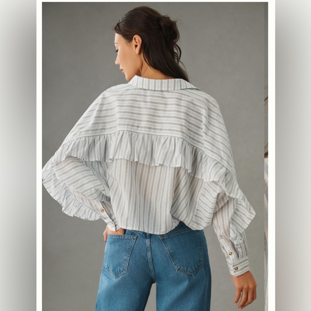 Anthropologie‎ Pilcro Batwing Crop Buttondown - Picture 4 of 4